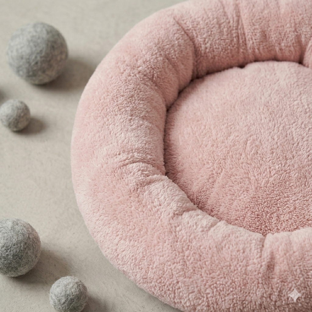 Peluş Donut Kedi & Köpek Yatağı – 50/60/70 cm | 4 Mevsim Kullanıma Uygun Evcil Hayvan YatağıCottonPati