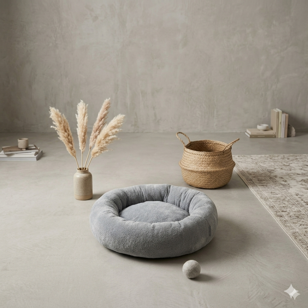 Peluş Donut Kedi & Köpek Yatağı – 50/60/70 cm | 4 Mevsim Kullanıma Uygun Evcil Hayvan Yatağı CottonPati